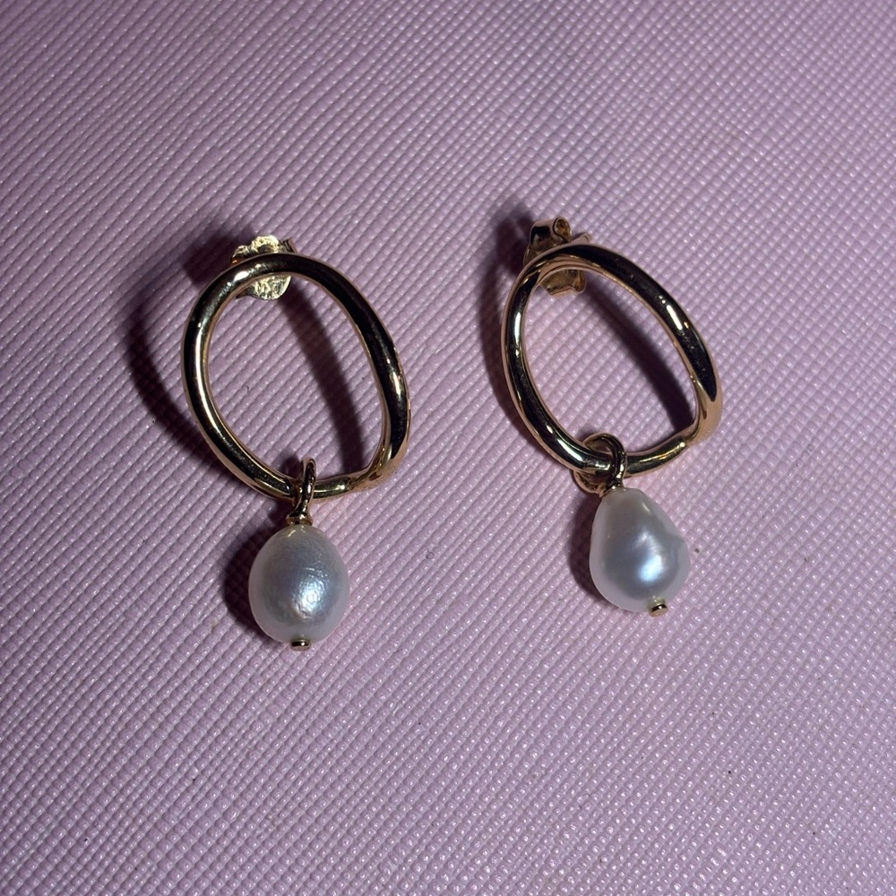 Pandora Gold and Pearl Earrings